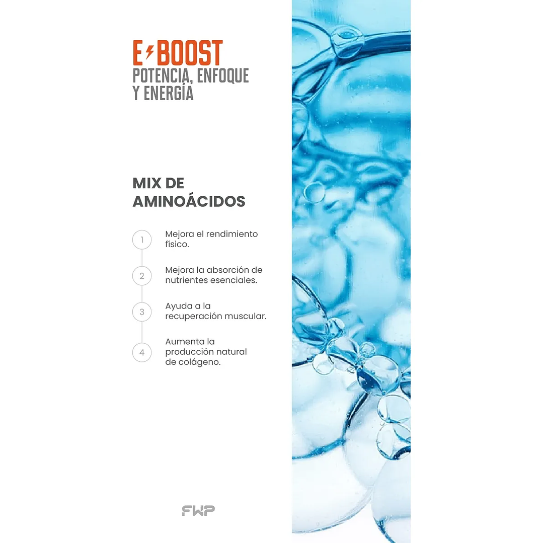 E-boost Energizante Natural Sabor Mandarina 0% Azúcar Fwp 10