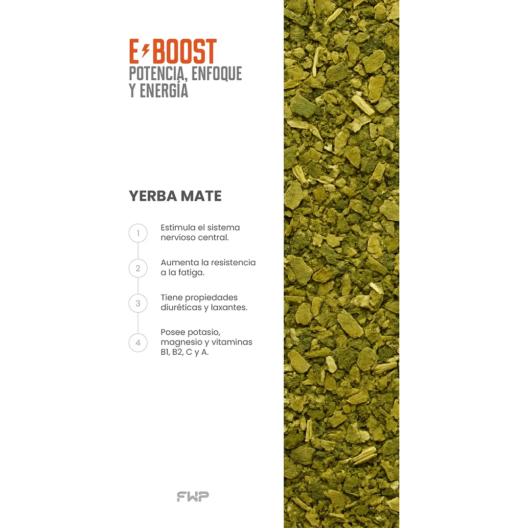 E-boost Energizante Natural Sabor Mandarina 0% Azúcar Fwp 7