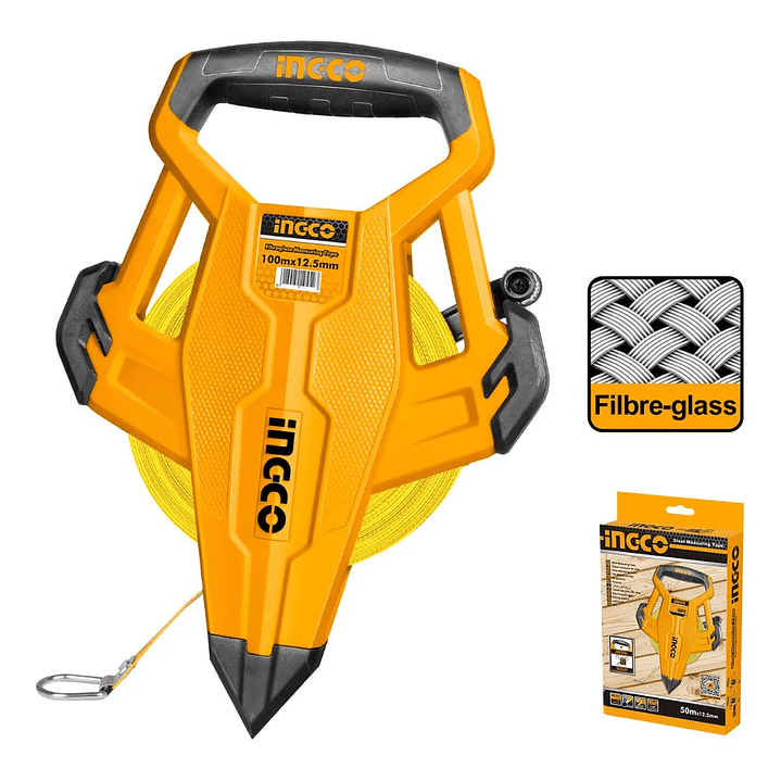 CINTA METRICA INGCO INDUSTRIAL FV CON MANGO 12,5X100M_HFMT83100 4