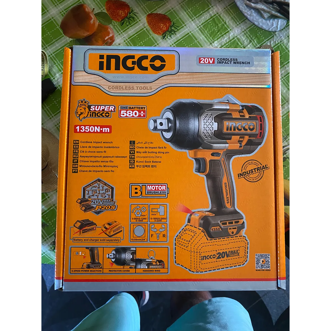 LLAVE DE IMPACTO BL INGCO INALAMBRICA INDUSTRIAL 3/4