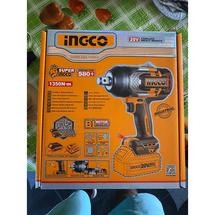 LLAVE DE IMPACTO BL INGCO INALAMBRICA INDUSTRIAL 3/4