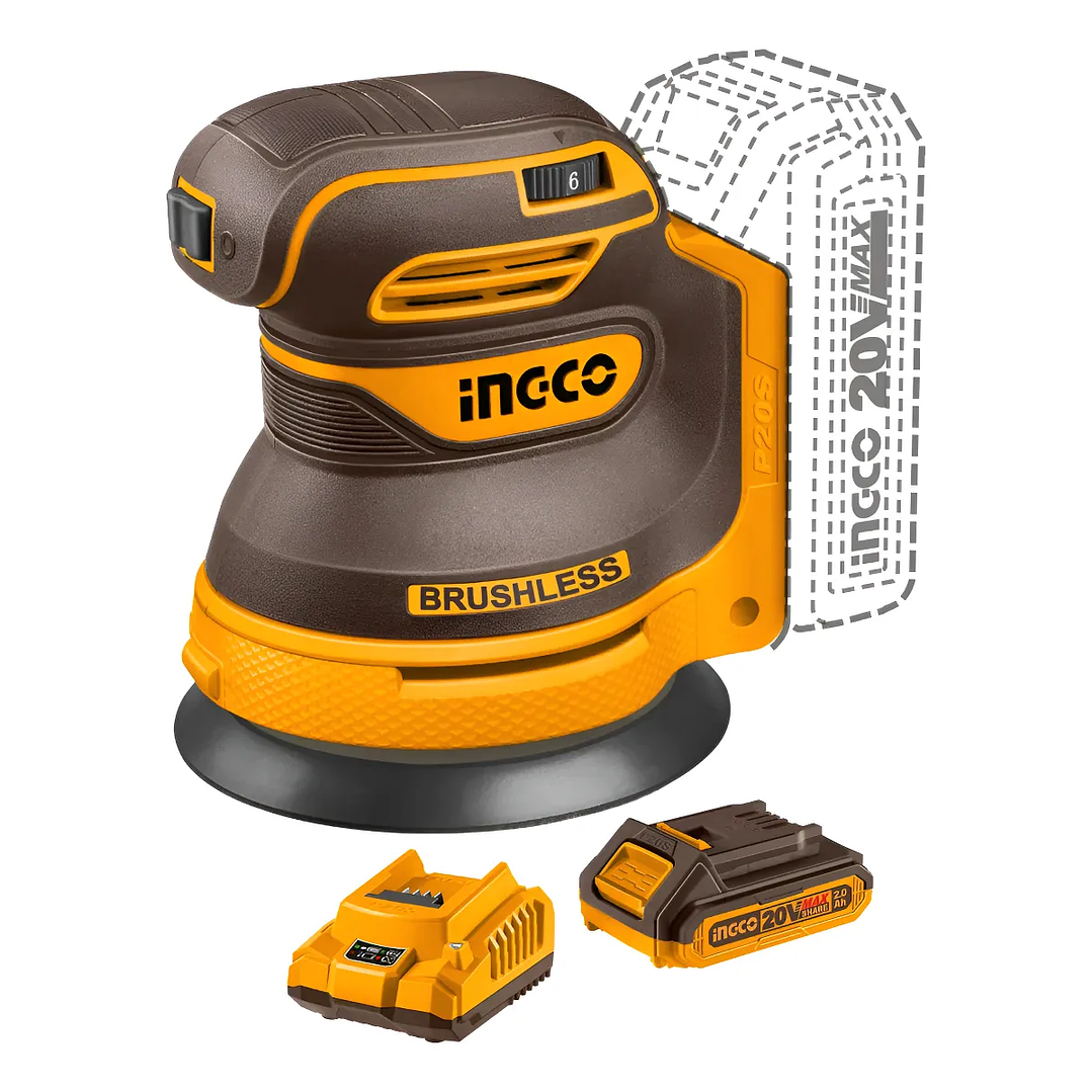 LIJADORA ROTO-ORBITAL BL INGCO +BAT 2AH Y CARG 20V/125MM_CROSLI20021 4