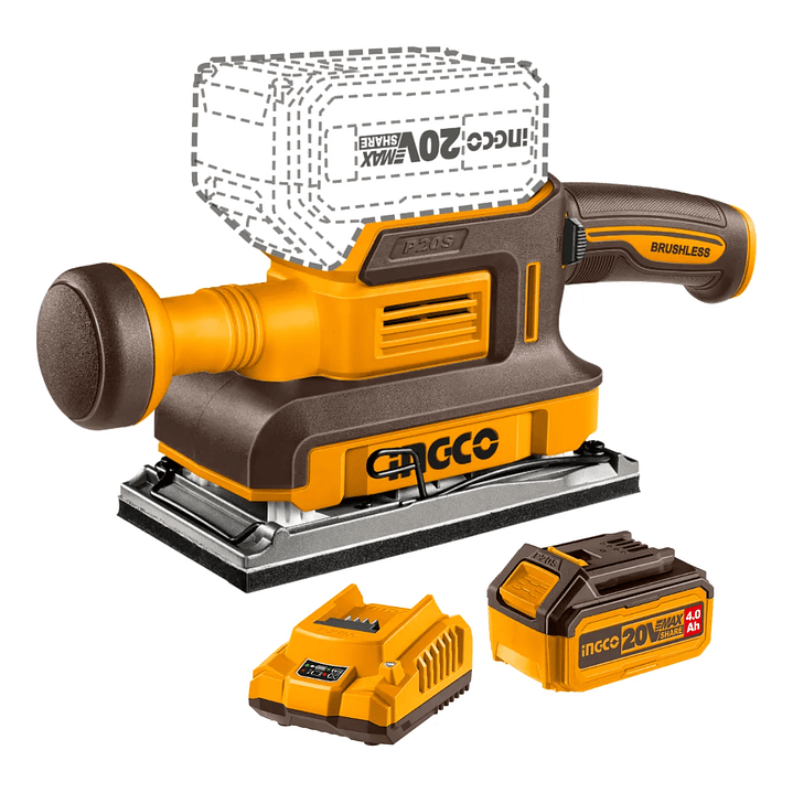 LIJADORA ORBITAL BL INGCO +BAT 4AH Y CARG INDUSTRIAL 90X180MM 20V_CFSLI20311 2