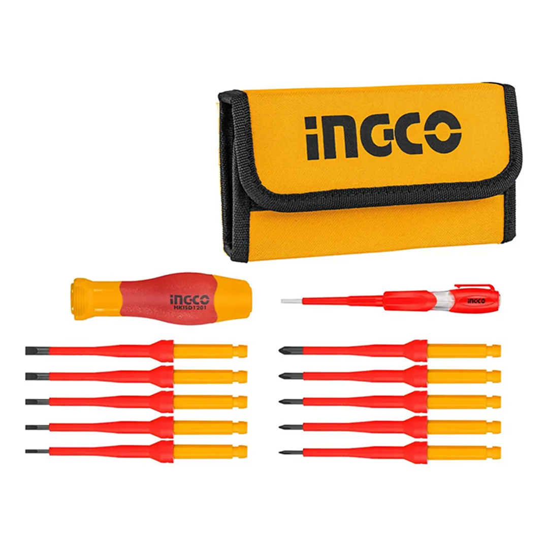 DESTORNILLADOR INGCO INDUSTRIAL AISLADO VDE PUNTA INTERCAMBIABLE 12PZA_HKISD1201 1
