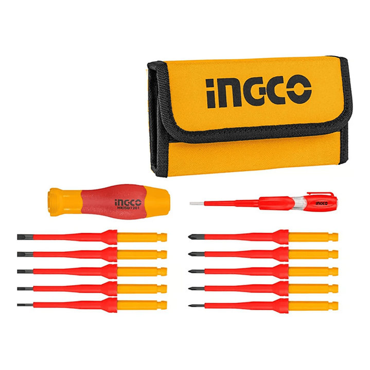 DESTORNILLADOR INGCO INDUSTRIAL AISLADO VDE PUNTA INTERCAMBIABLE 12PZA_HKISD1201 1