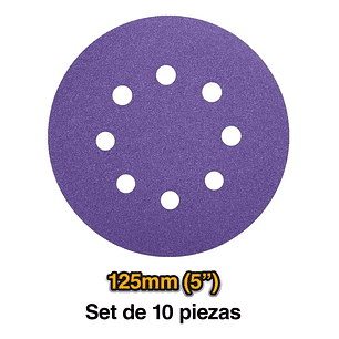 Set Discos De Lija Ingco Zirconio 10pza Industrial 125mm/5