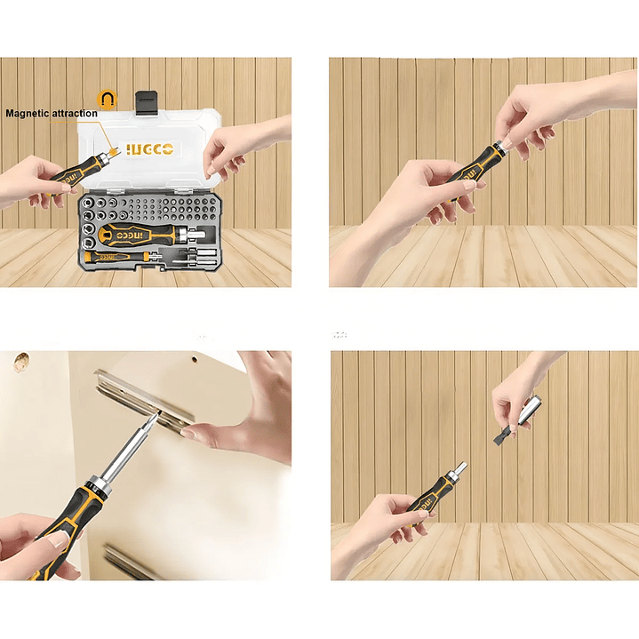 Set Destornillador Ingco Puntas Industrial Sl/ph/t/h 55 Piezas 6