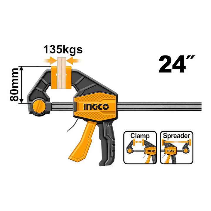 Prensa Sargento Ingco Rapida Industrial 80x600mm 3