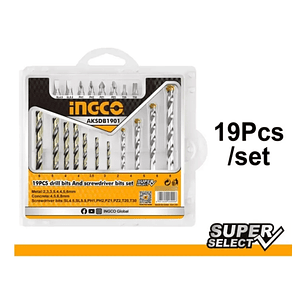 Set Ingco Brocas + Puntas 19 Piezas