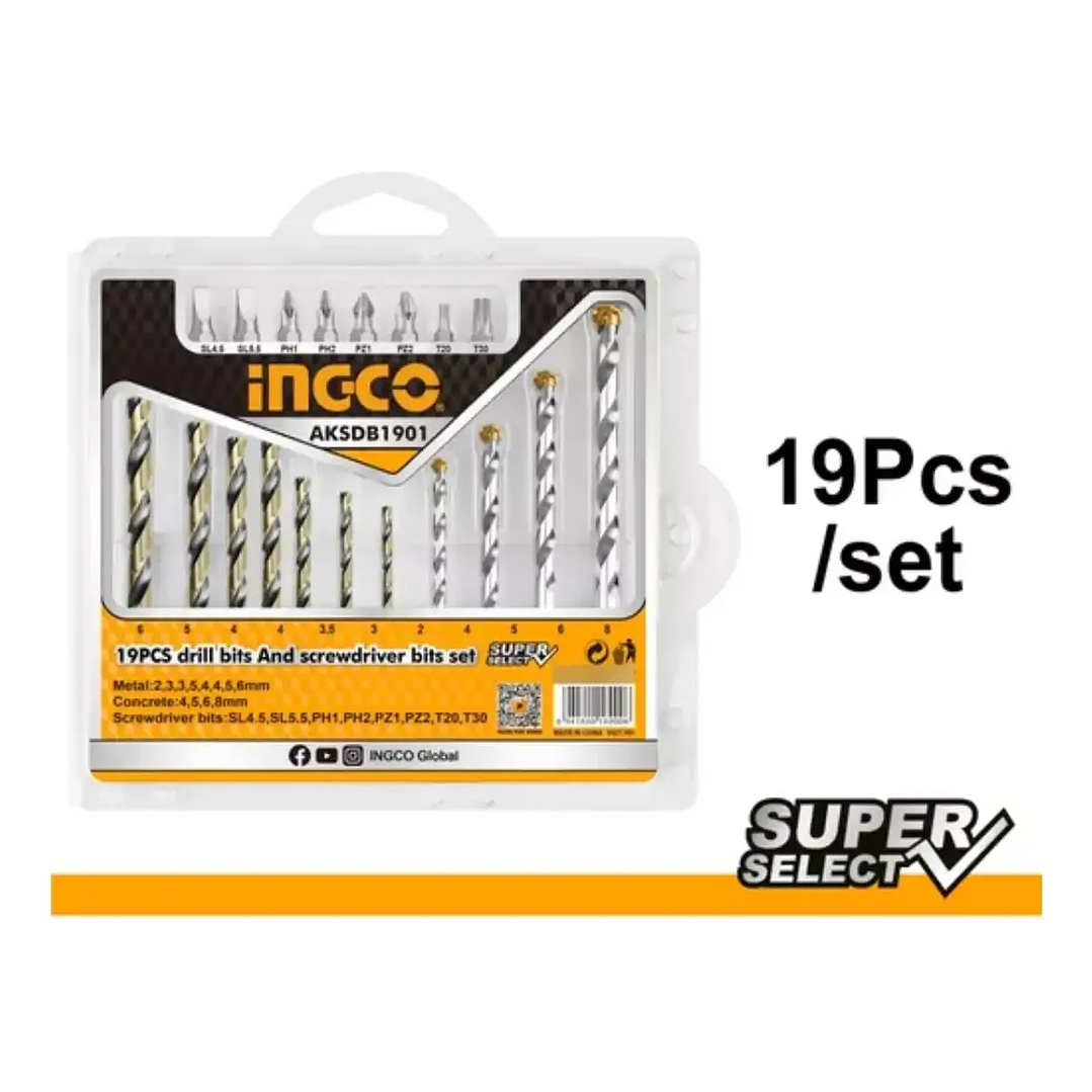Set Ingco Brocas + Puntas 19 Piezas 1