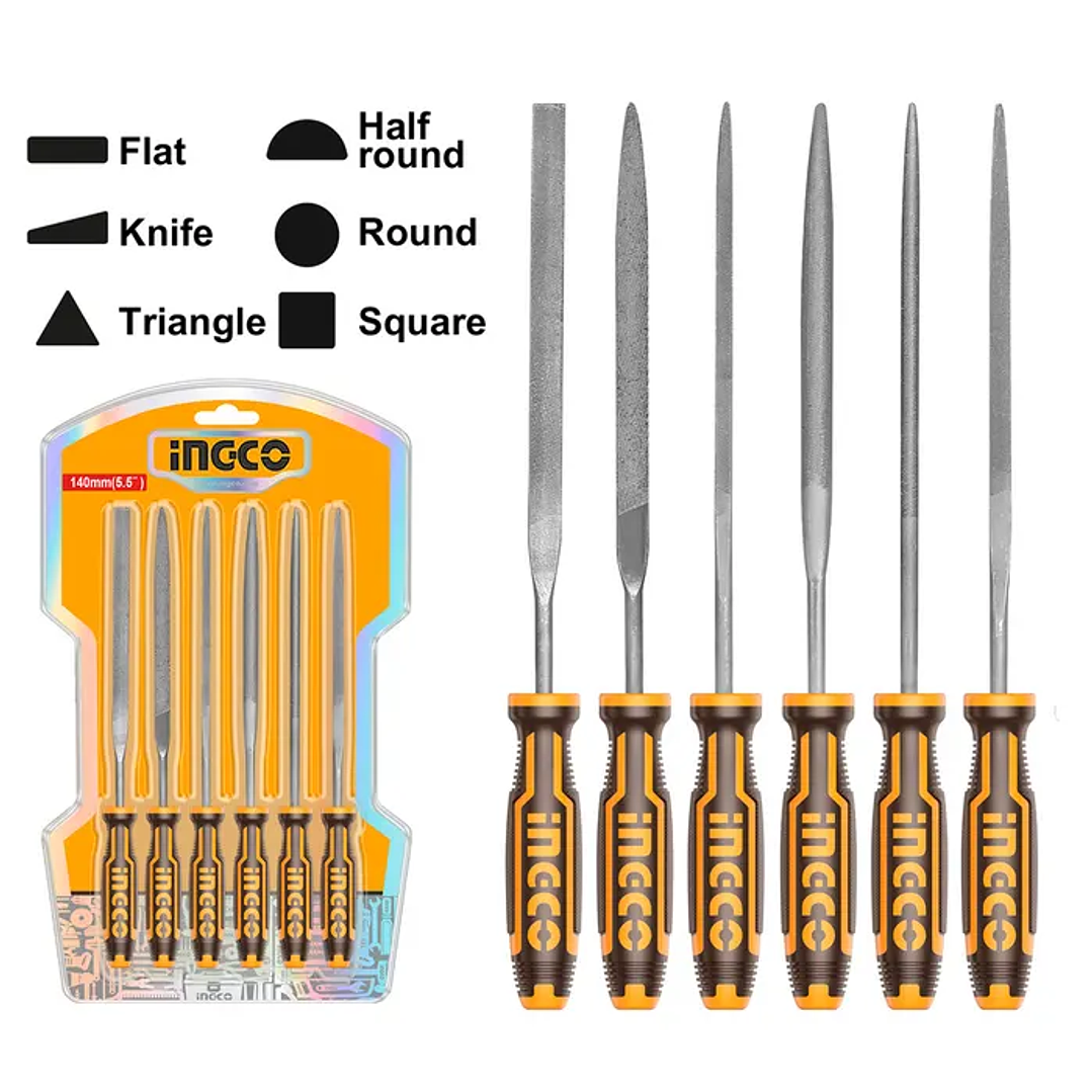 Set Limas Ingco Para Metal 6 Piezas 2