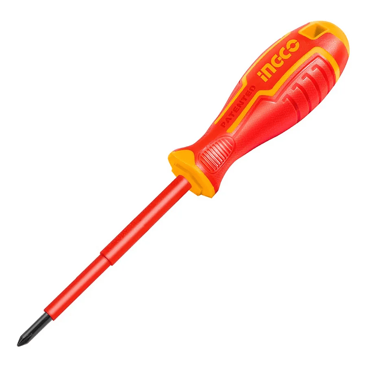 Destornillador Ingco Industrial Aislado Vde Punta Cruz Ph1x80mm 4