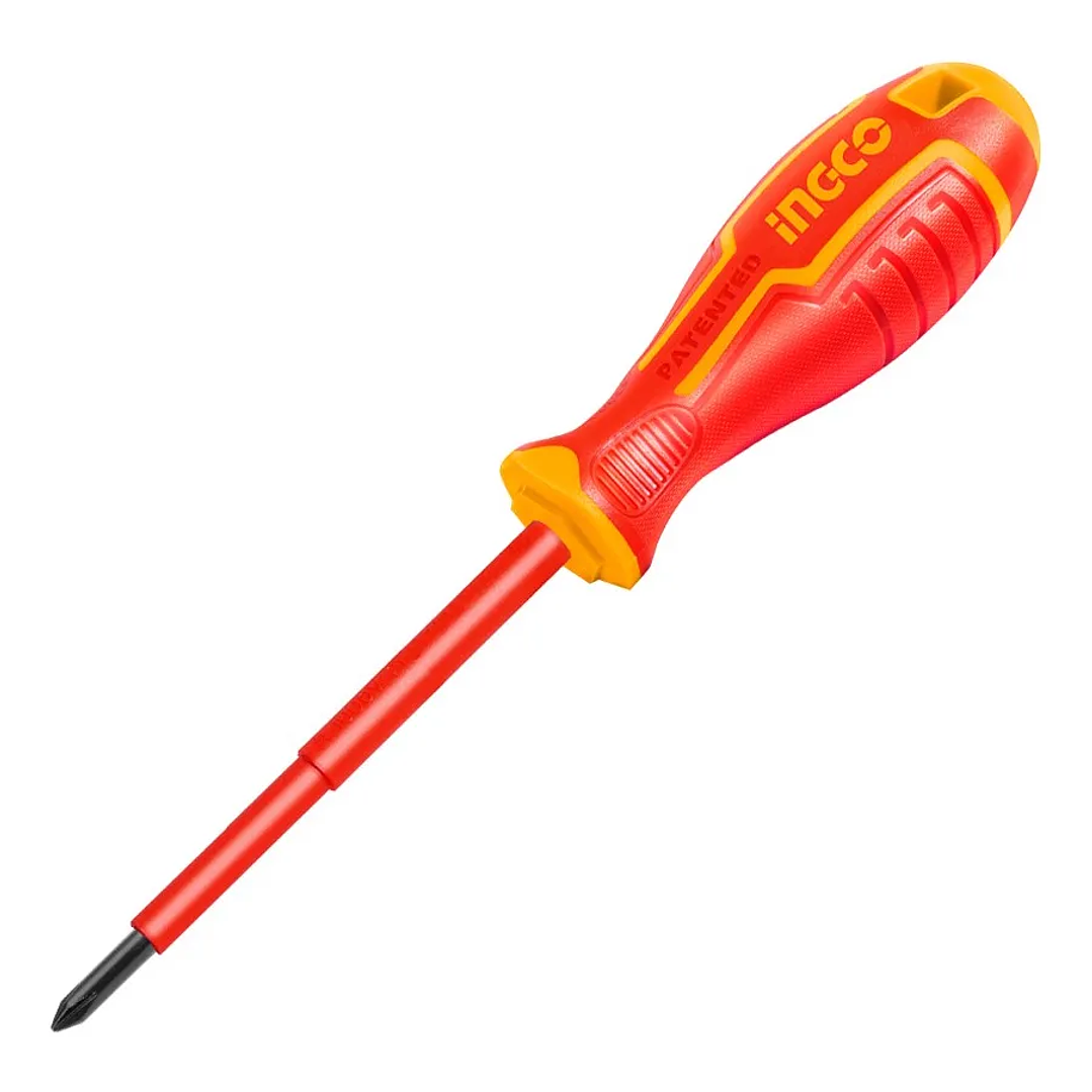 Destornillador Ingco Industrial Aislado Vde Punta Cruz Ph0x60mm 3