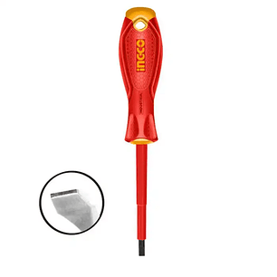 Destornillador Ingco Industrial Aislado Vde Punta Plana Sl4x100mm