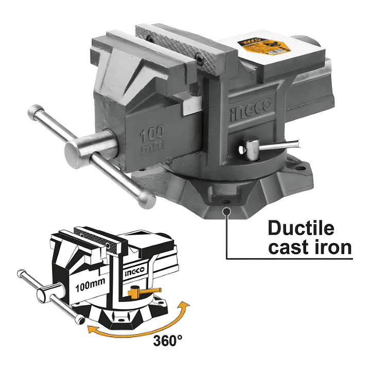 TORNILLO MECANICO INGCO DE BANCO 200MM/8