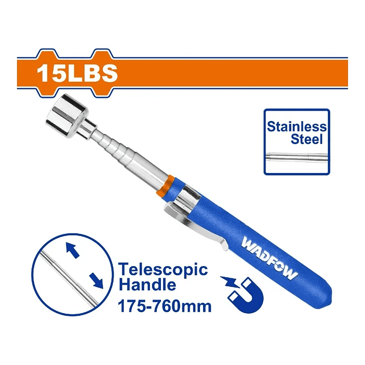 RECOGEDOR WADFOW TELESCOPICO MAGNETICO 15LB 175-760MM 2