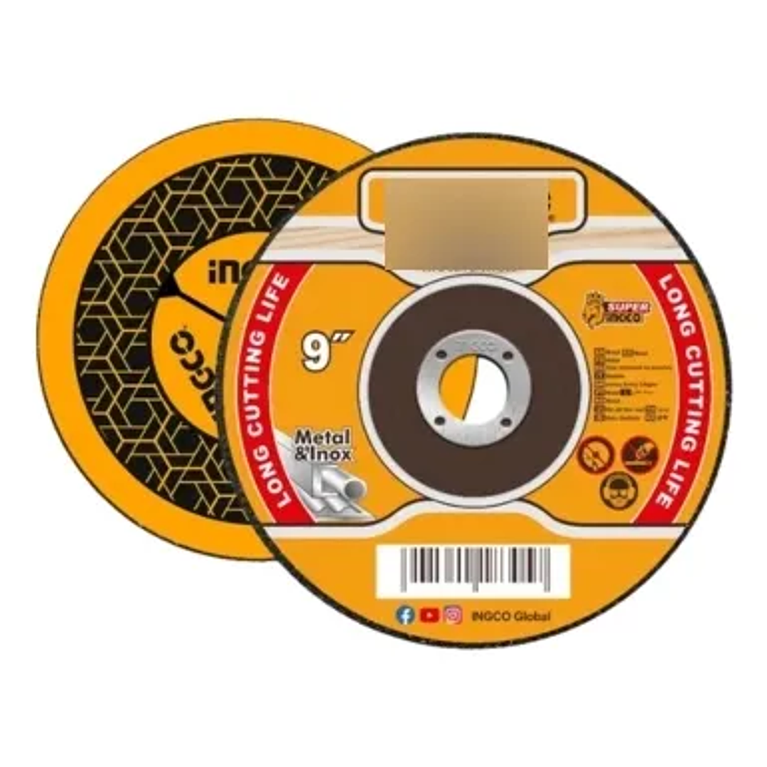 DISCO DE CORTE INGCO PLANO PARA METAL E INOX 230X2X22MM 9