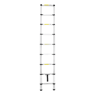 ESCALERA TELESCOPICA MIRLO 8 PELDAÑOS PLEGABLE ALUMINIO 150KG 2,6M