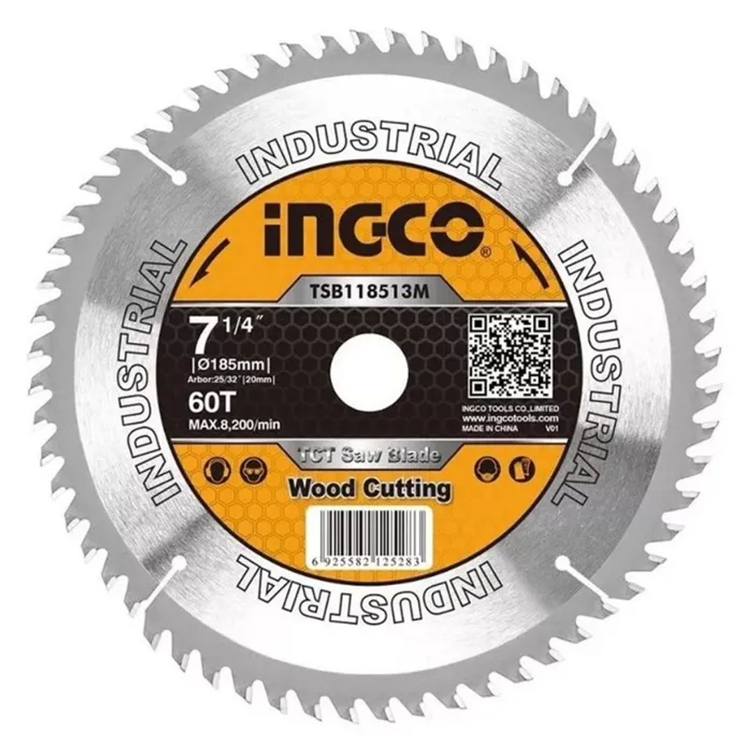 Disco De Sierra Circular Ingco Industrial Madera 60t 185mm 7 1/4