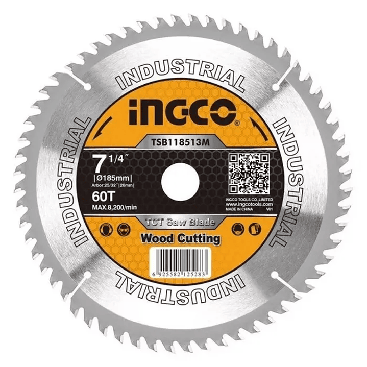Disco De Sierra Circular Ingco Industrial Madera 60t 185mm 7 1/4