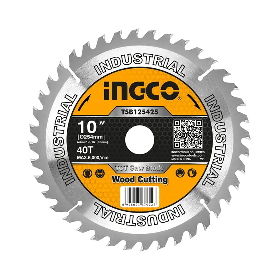 Disco De Sierra Circular Ingco Industrial Madera 40t 254mm 10