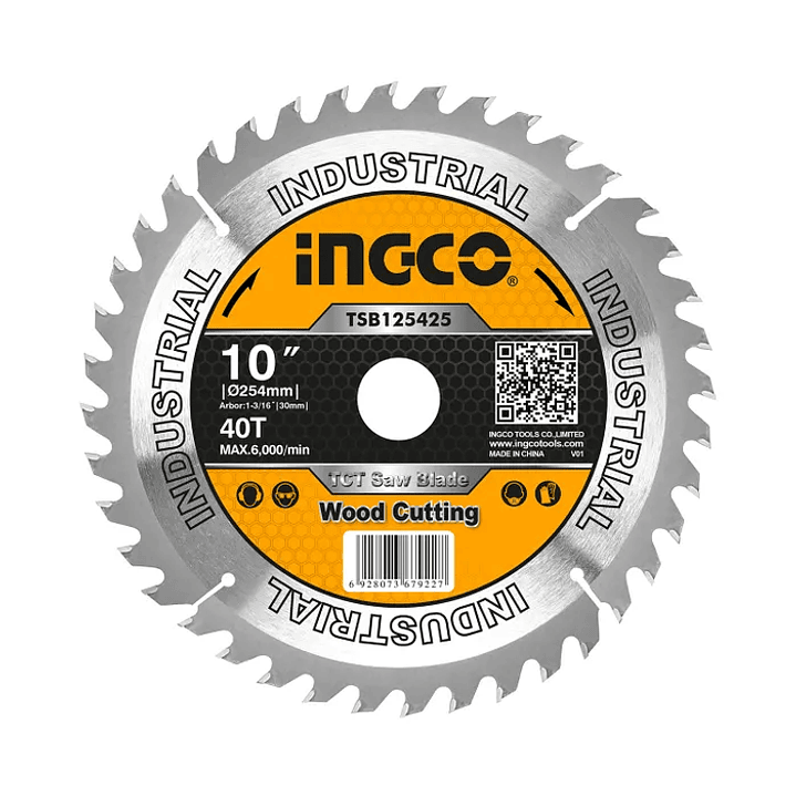 Disco De Sierra Circular Ingco Industrial Madera 40t 254mm 10