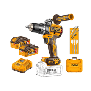 Taladro Ingco Per Bl Industrial +2 Bat Y Carg +12 Acce 20v/96nm