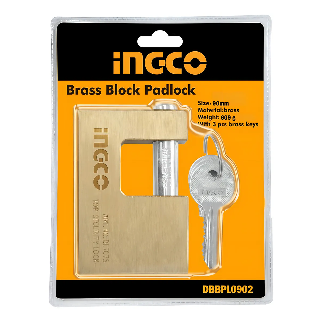 Candado De Seguridad Ingco Bloque Tipo C Industrial 90mm 4