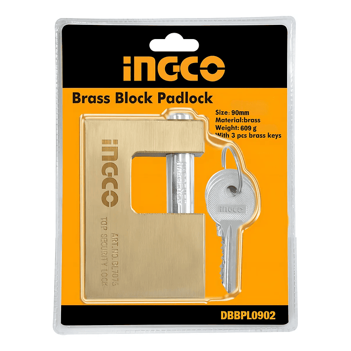 Candado De Seguridad Ingco Bloque Tipo C Industrial 90mm 4