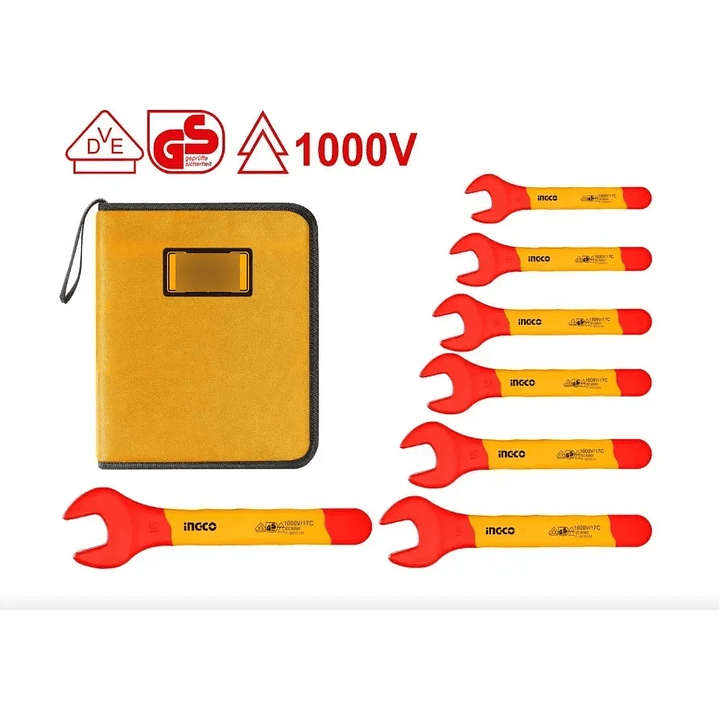 Set Llaves Ingco Punta Industrial Aisladas Vde 8-19mm 7 Piezas 2