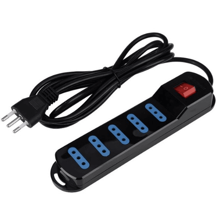 ALARGADOR 5 TOMAS CON INTERRUPTOR NEGRO 1