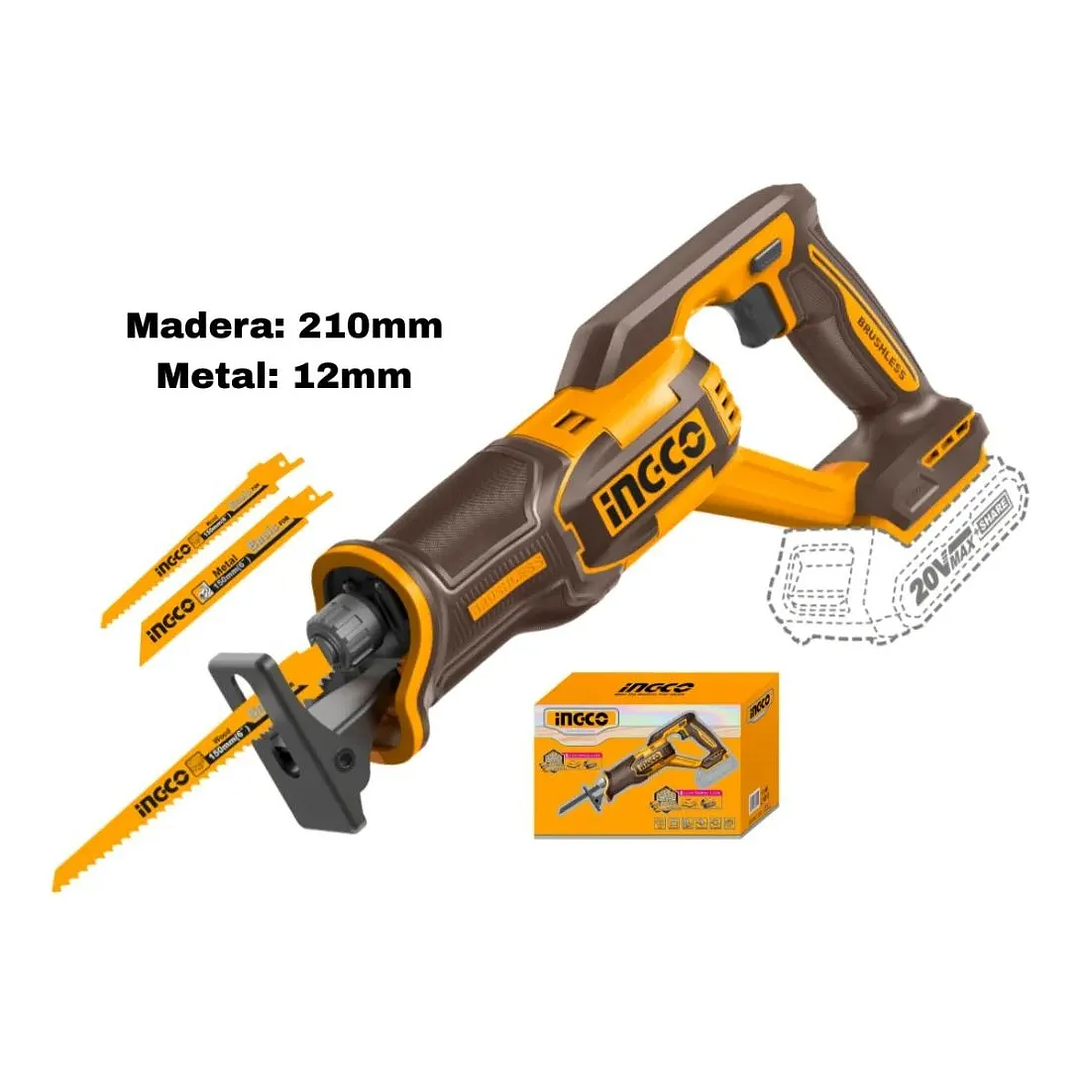 Sierra Sable Bl Ingco Industrial Inalambrica 20v 4