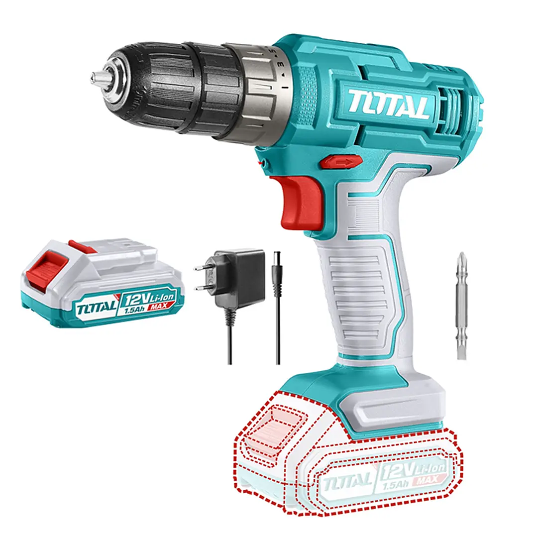 Taladro Atornillador Inalambrico 12v Bat+carg Total Tdli1218 1