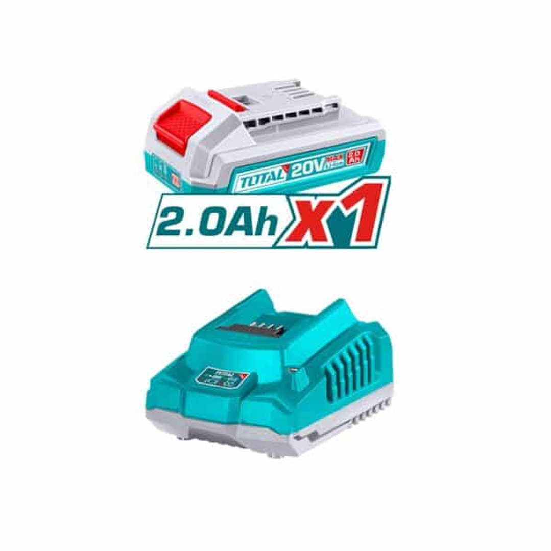 Taladro Inalambrico 13mm 20V 55nm con Bateria y Cargador Total 4