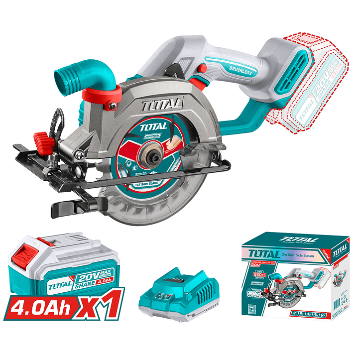 Sierra Circular Inalámbrica 140mm Total 1