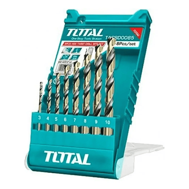 JUEGO BROCAS 8 PZAS P/ METAL HSS TOTAL 1