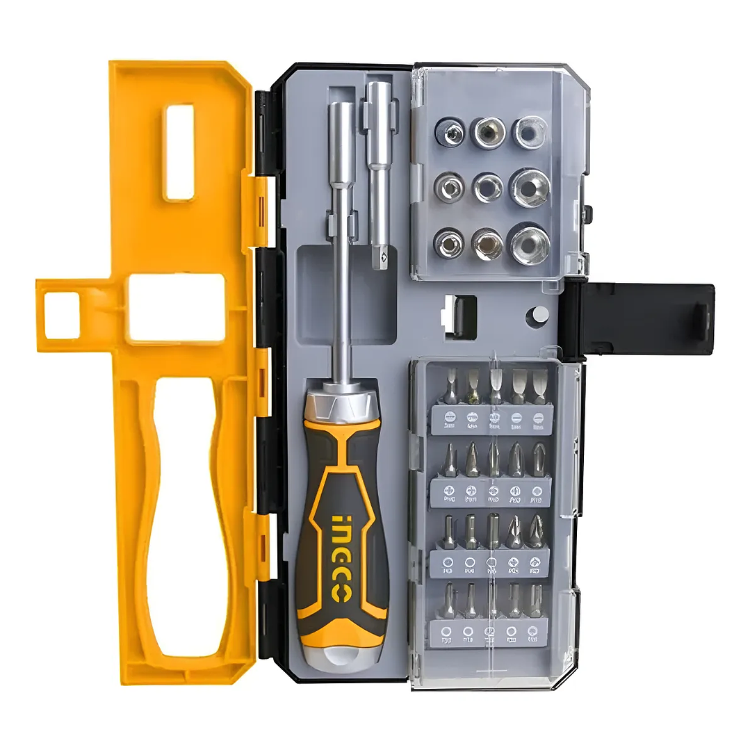 SET DESTORNILLADOR PUNTAS PH/SL/PZ/T/HEX 33 PIEZAS INGCO HKSDB0338 1