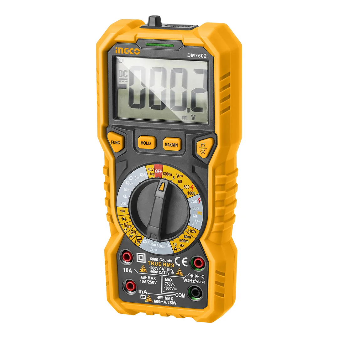 MULTIMETRO DIGITAL 6000 CUENTAS INGCO DM7502 2
