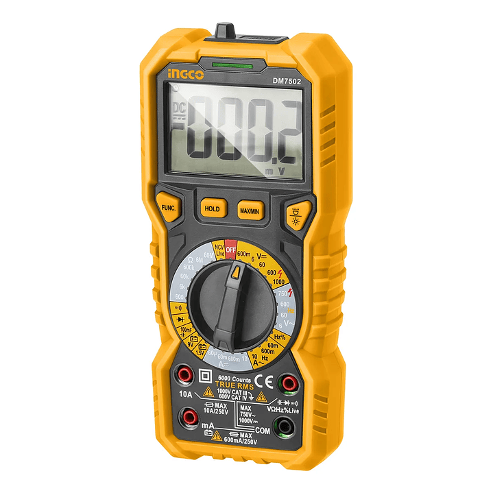 MULTIMETRO DIGITAL 6000 CUENTAS INGCO DM7502 2