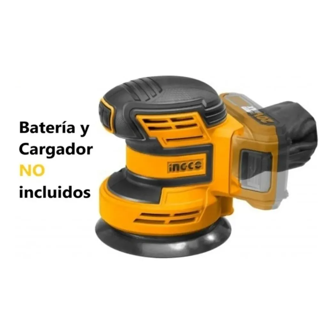 LIJADORA ROTO-ORBITAL INALAMBRICA 20V/125MM INGCO CROSLI2001 1