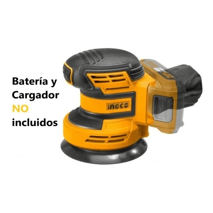 LIJADORA ROTO-ORBITAL INALAMBRICA 20V/125MM INGCO CROSLI2001 1