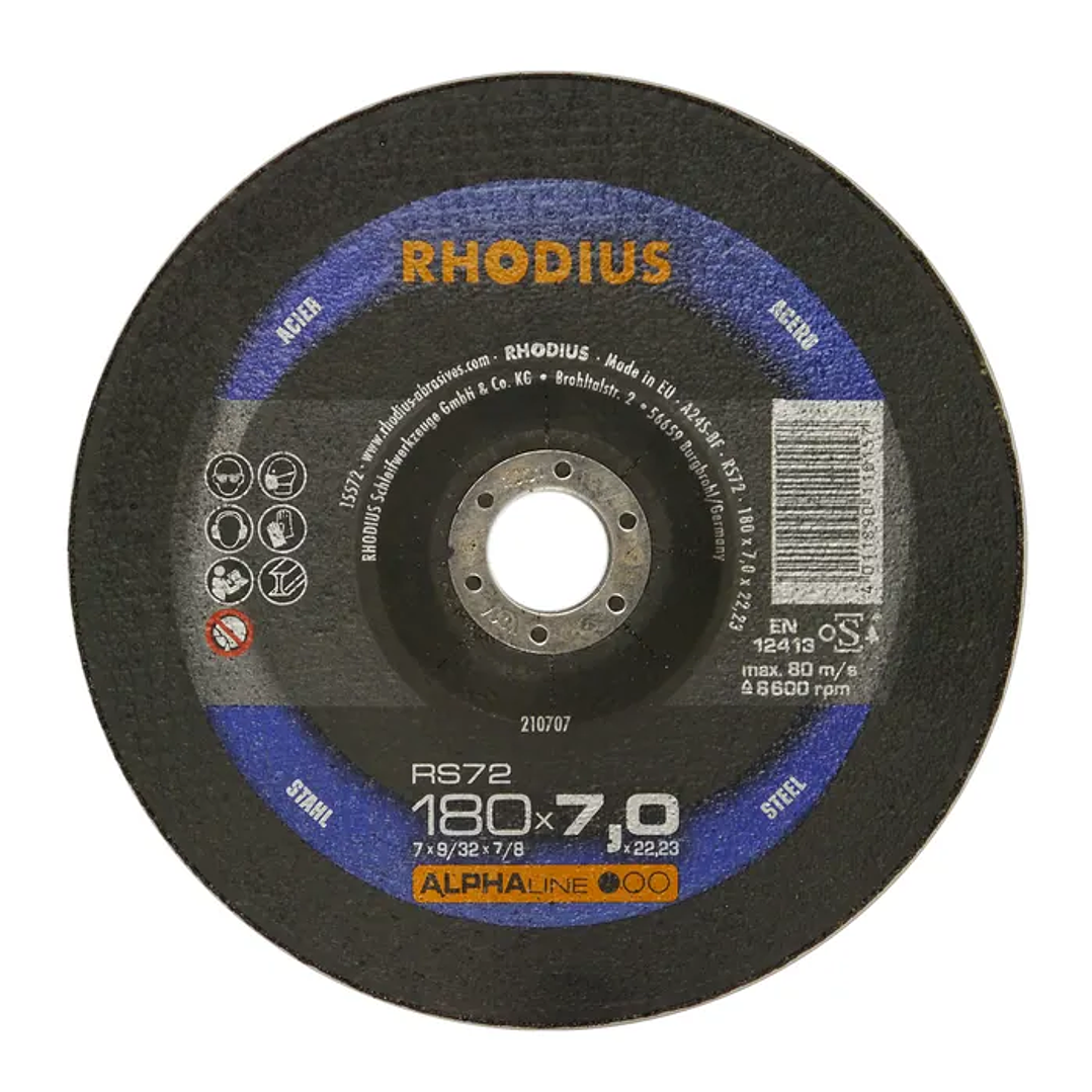 DISCO DE DESBASTE RS72 ALPHALINE I 180X7,0X22,23MM 7