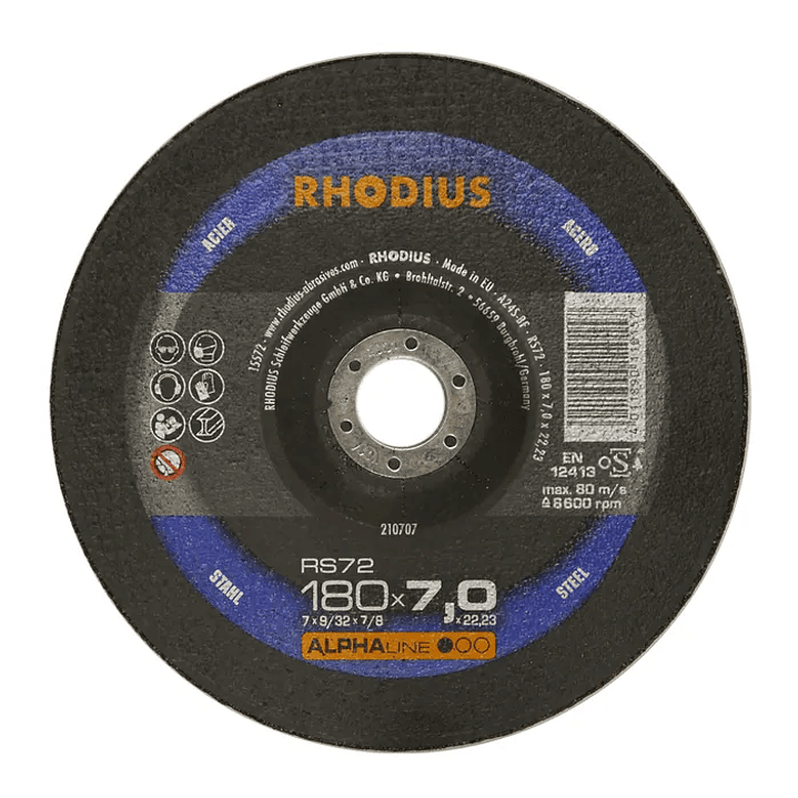 DISCO DE DESBASTE RS72 ALPHALINE I 180X7,0X22,23MM 7