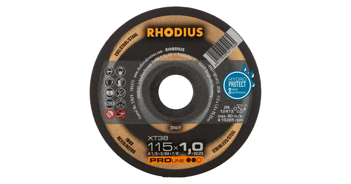 DISCO DE CORTE XT38 PROLINE II 115X1,0X22,23MM 4 1/2 RHODI