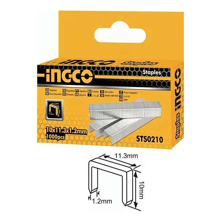 Grapas Ingco Caja 1000 Unidades 10x1,2mm 5
