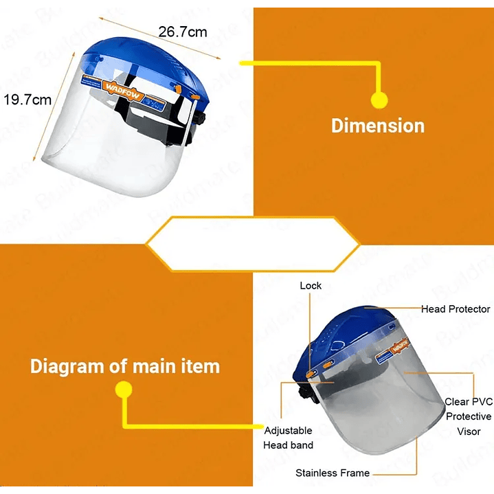 CARETA DE SEGURIDAD TRANSPARENTE WADFOW WFD1308 3