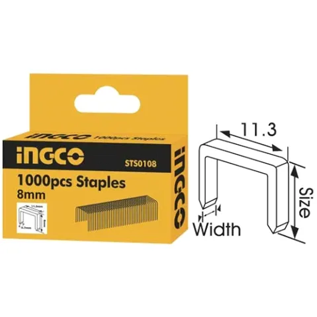 GRAPAS 1000 PIEZAS 8X0.7MM INGCO STS0108 2