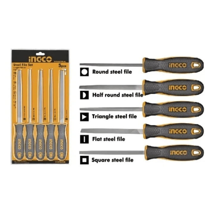 SET LIMAS INDUSTRIAL PARA METAL 5 PIEZAS 200MM/8