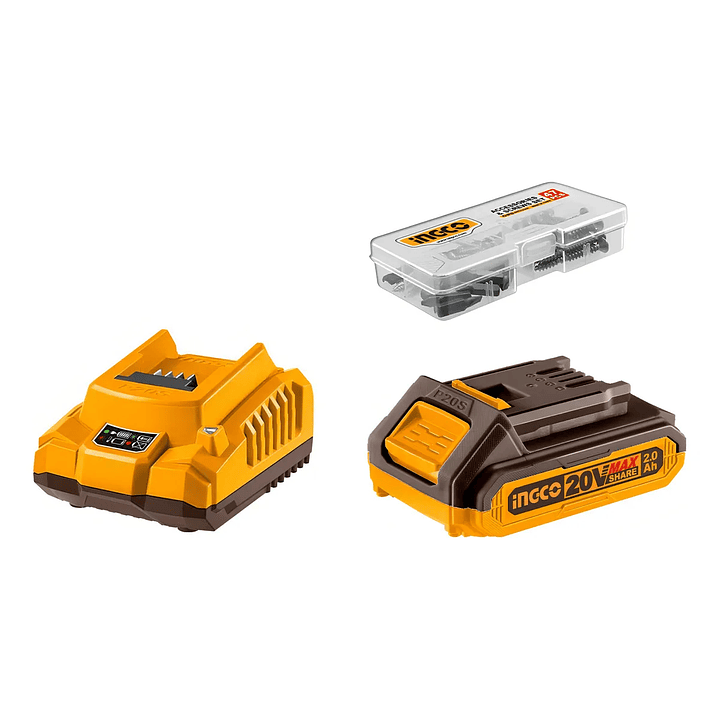 TALADRO ATO BL CP INDUSTRIAL +BAT 2AH Y CARG 20V/55NM INGCO CDLI205582 2