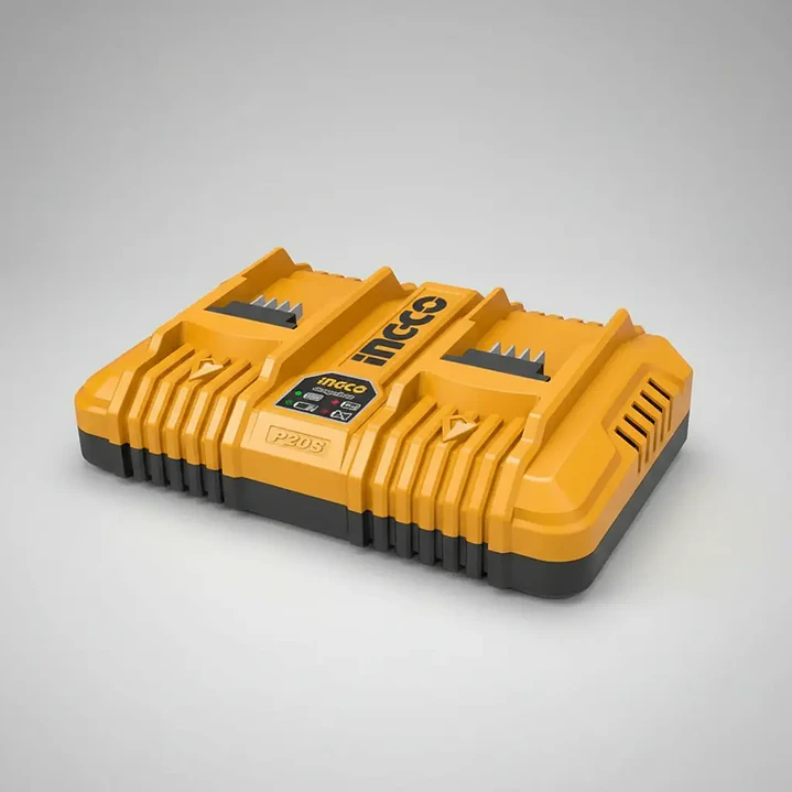 CARGADOR DE BATERIA RAPIDO DOBLE 4AH INDUSTRIAL P20S 20V INGCO FCLI2034 2